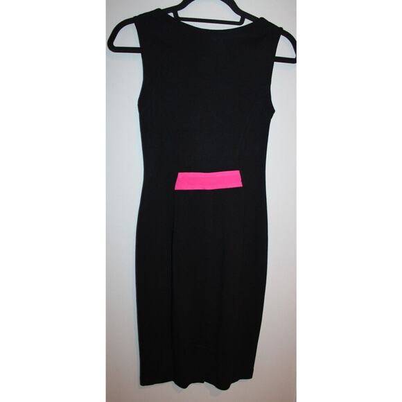 Yoana Baraschi Black With Pink Color Block Sleeveless Dress Size Women's XS - Picture 4 of 4